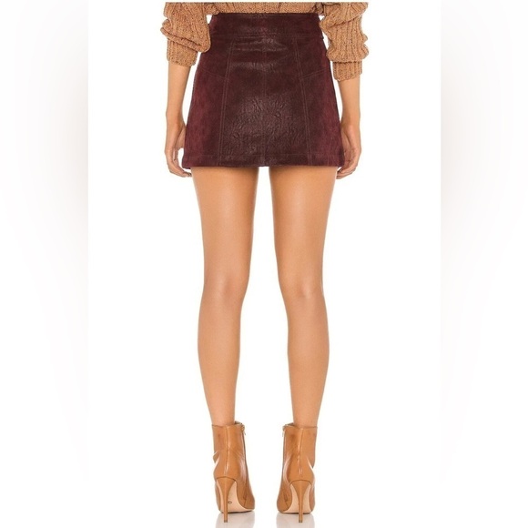 Free People Ari Wrap Skirt Wine size 12 NWT - Picture 5 of 8